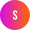 Gradient circle with a white 's' logo